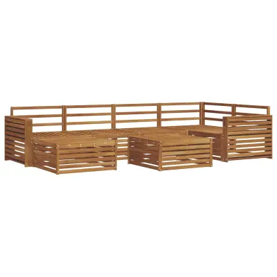 vidaXL Zunanja garnitura za sedenje 7 pcs Naravna Masiven les akacije
