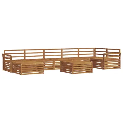 vidaXL Zunanja garnitura za sedenje 8 pcs Naravna