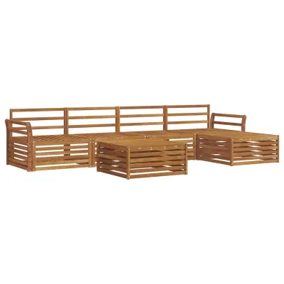 vidaXL Zunanja garnitura za sedenje 6 pcs Naravna Masiven les akacije