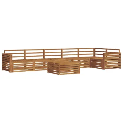 vidaXL Zunanja garnitura za sedenje 7 pcs Naravna