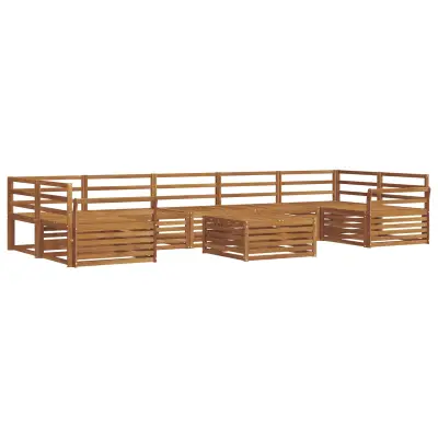 vidaXL Zunanja garnitura za sedenje 8 pcs Naravna Masiven les akacije