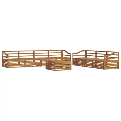 vidaXL Zunanja garnitura za sedenje 8 pcs Naravna Masiven les akacije
