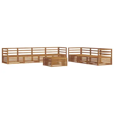 vidaXL Zunanja garnitura za sedenje 8 pcs Naravna Masiven les akacije