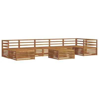 vidaXL Zunanja garnitura za sedenje 8 pcs Naravna