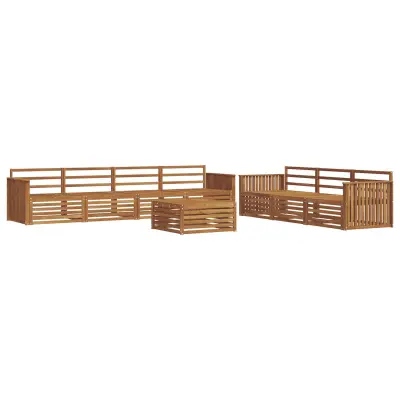 vidaXL Zunanja garnitura za sedenje 8 pcs Naravna Masiven les akacije
