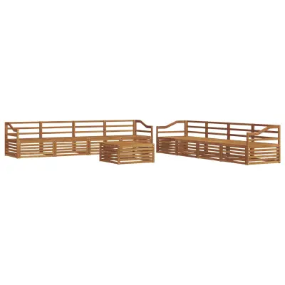 vidaXL Zunanja garnitura za sedenje 9 pcs Naravna Masiven les akacije