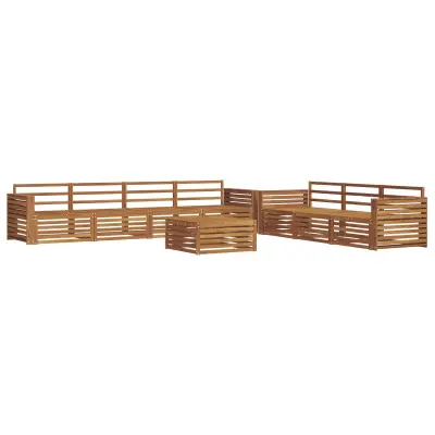 vidaXL Zunanja garnitura za sedenje 8 pcs Naravna Masiven les akacije