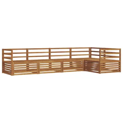 vidaXL Zunanja garnitura za sedenje 5 pcs Naravna