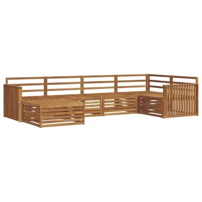 vidaXL Zunanja garnitura za sedenje 6 pcs Naravna Masiven les akacije