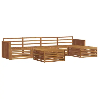 vidaXL Zunanja garnitura za sedenje 6 pcs Naravna Masiven les akacije