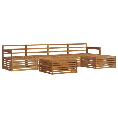 vidaXL Zunanja garnitura za sedenje 6 pcs Naravna Masiven les akacije