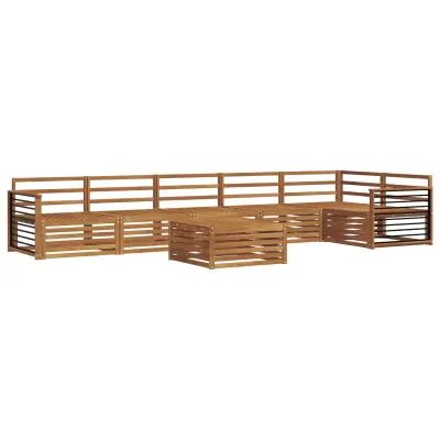 vidaXL Zunanja garnitura za sedenje 7 pcs Naravna Masiven les akacije