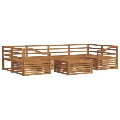 vidaXL Zunanja garnitura za sedenje 7 pcs Naravna Masiven les akacije