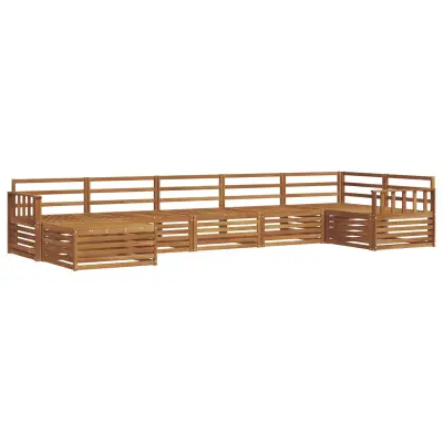 vidaXL Zunanja garnitura za sedenje 7 pcs Naravna