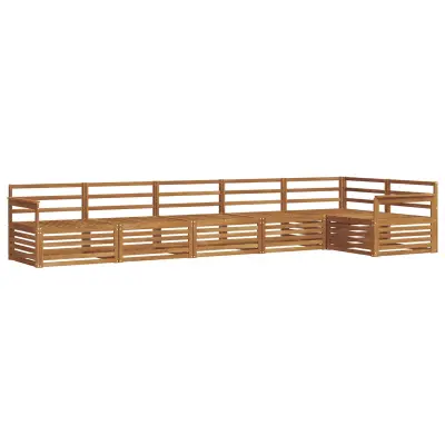 vidaXL Zunanja garnitura za sedenje 6 pcs Naravna Masiven les akacije