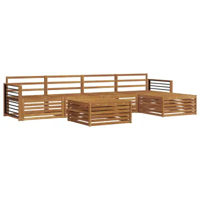 vidaXL Zunanja garnitura za sedenje 6 pcs Naravna Masiven les akacije