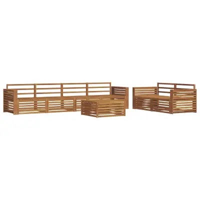 vidaXL Zunanja garnitura za sedenje 7 pcs Naravna Masiven les akacije