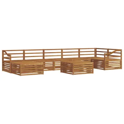vidaXL Zunanja garnitura za sedenje 8 pcs Naravna