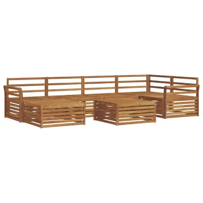 vidaXL Zunanja garnitura za sedenje 7 pcs Naravna Masiven les akacije