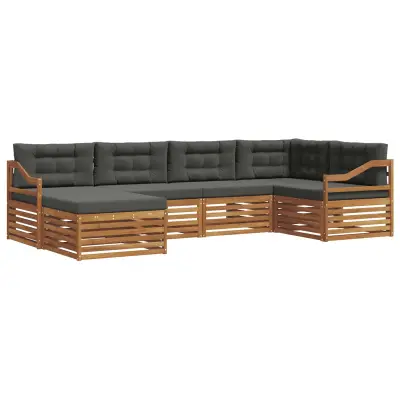 vidaXL Zunanja garnitura za sedenje 6 pcs Naravna in antracitna