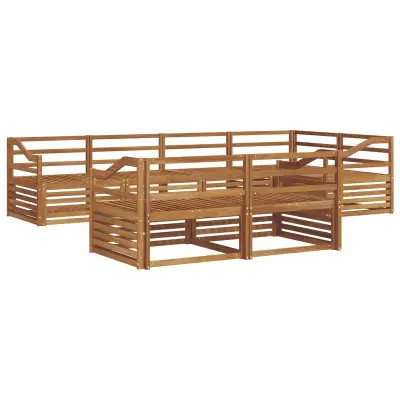 vidaXL Zunanja garnitura za sedenje 7 pcs Naravna Masiven les akacije