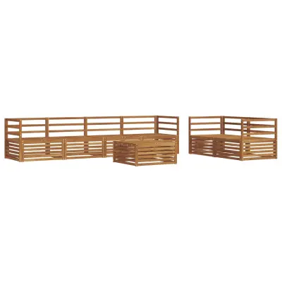 vidaXL Zunanja garnitura za sedenje 7 pcs Naravna Masiven les akacije