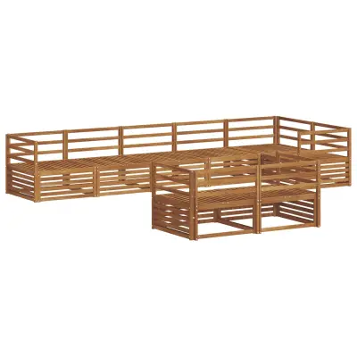 vidaXL Zunanja garnitura za sedenje 8 pcs Naravna Masiven les akacije