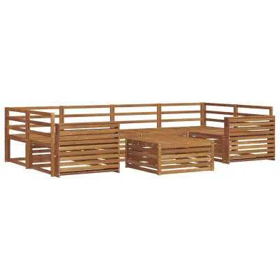 vidaXL Zunanja garnitura za sedenje 7 pcs Naravna Masiven les akacije