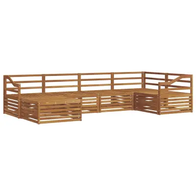 vidaXL Zunanja garnitura za sedenje 6 pcs Naravna