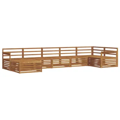 vidaXL Zunanja garnitura za sedenje 7 pcs Naravna