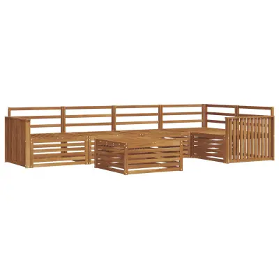 vidaXL Zunanja garnitura za sedenje 6 pcs Naravna