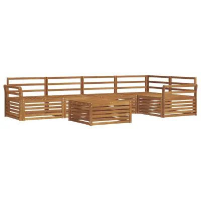 vidaXL Zunanja garnitura za sedenje 6 pcs Naravna
