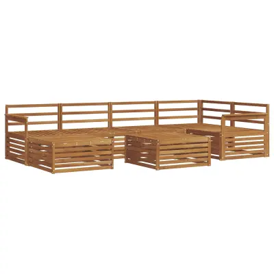 vidaXL Zunanja garnitura za sedenje 7 pcs Naravna Masiven les akacije