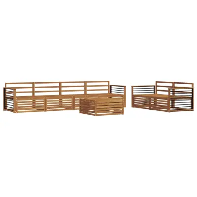 vidaXL Zunanja garnitura za sedenje 7 pcs Naravna Masiven les akacije
