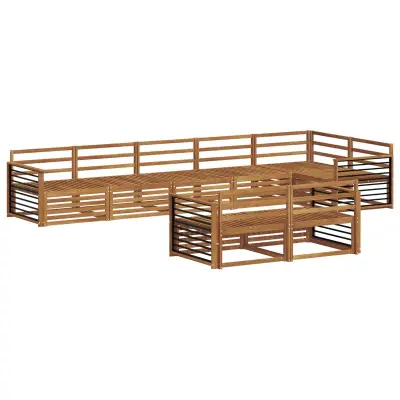 vidaXL Zunanja garnitura za sedenje 8 pcs Naravna Masiven les akacije