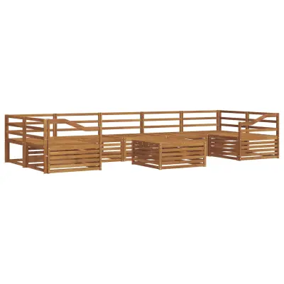 vidaXL Zunanja garnitura za sedenje 8 pcs Naravna Masiven les akacije