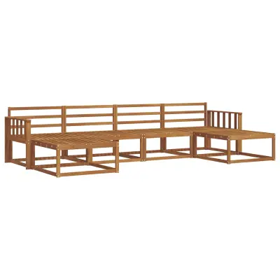 vidaXL Zunanja garnitura za sedenje 6 pcs Naravna Masiven les akacije