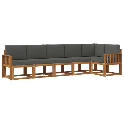 vidaXL Zunanja garnitura za sedenje 6 pcs Naravna in antracitna