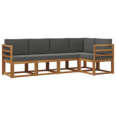 vidaXL Zunanja garnitura za sedenje 5 pcs Naravna in antracitna