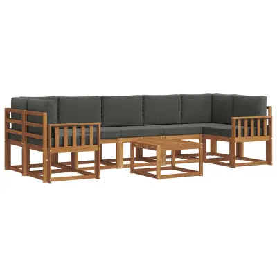vidaXL Zunanja garnitura za sedenje 8 pcs Naravna in antracitna