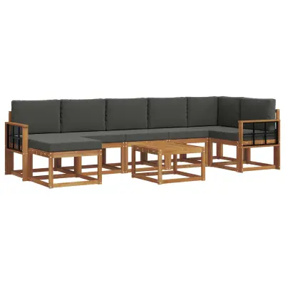 vidaXL Zunanja garnitura za sedenje 8 pcs Naravna in antracitna
