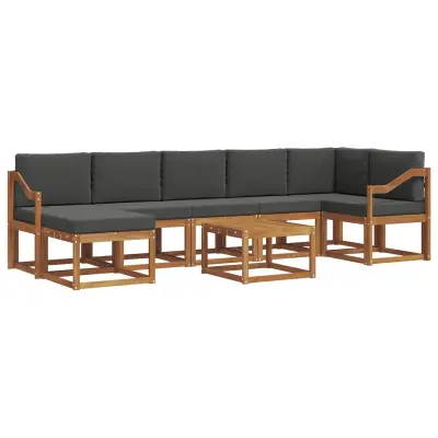 vidaXL Zunanja garnitura za sedenje 8 pcs Naravna in antracitna