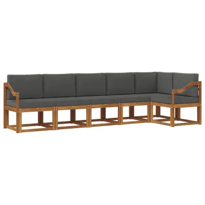 vidaXL Zunanja garnitura za sedenje 6 pcs Naravna in antracitna