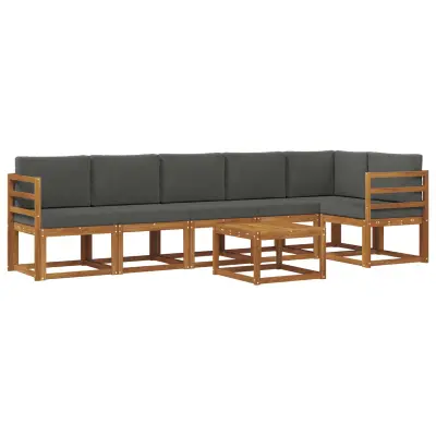 vidaXL Zunanja garnitura za sedenje 7 pcs Naravna in antracitna
