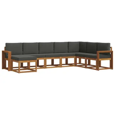 vidaXL Zunanja garnitura za sedenje 8 pcs Naravna in antracitna
