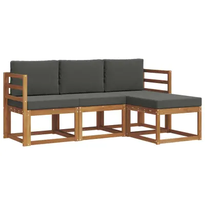 vidaXL Zunanja garnitura za sedenje 4 pcs Naravna in antracitna
