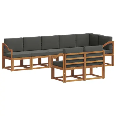 vidaXL Zunanja garnitura za sedenje 8 pcs Naravna in antracitna