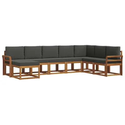 vidaXL Zunanja garnitura za sedenje 8 pcs Naravna in antracitna