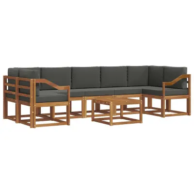 vidaXL Zunanja garnitura za sedenje 8 pcs Naravna in antracitna