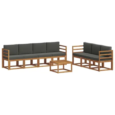 vidaXL Zunanja garnitura za sedenje 8 pcs Naravna in antracitna